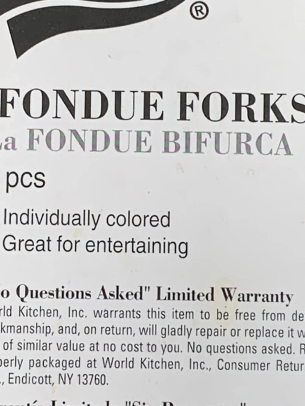 Vintage Ekco Fondue Forks Individually Colored Ends 6 Pcs New in package 2003